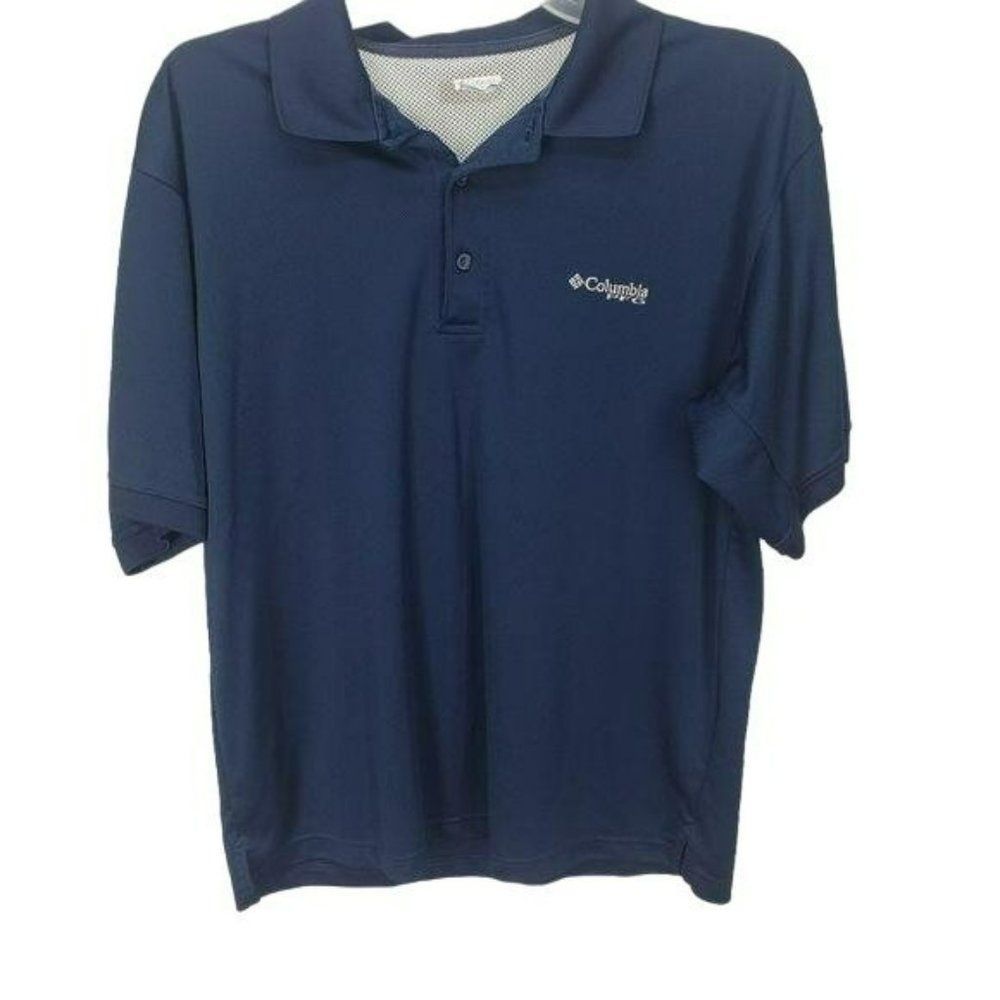 Columbia PFG Size Large Blue Polo‎ Pullover Shirt Golf
